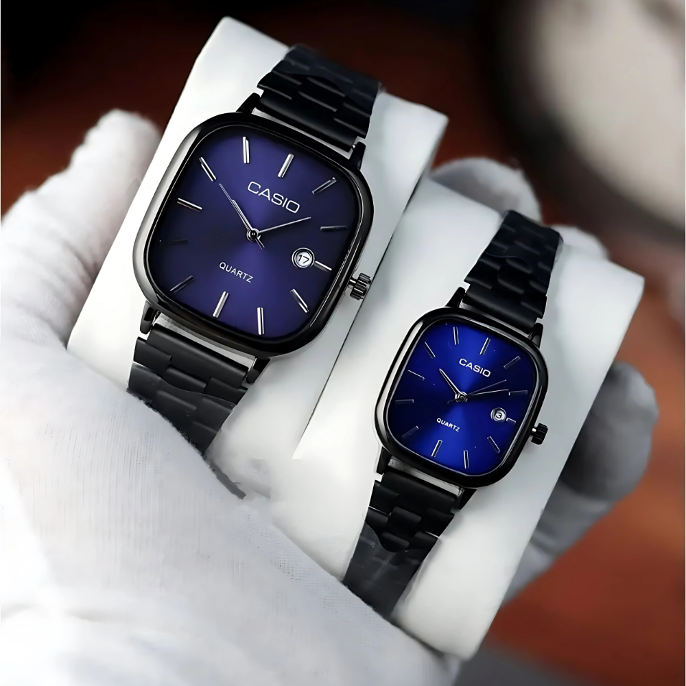Casio Siyah Vintage Saat Seti Kar Beyazı
