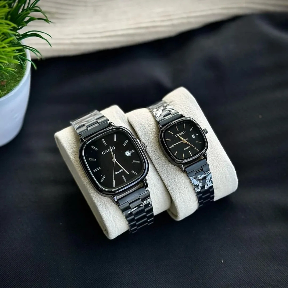 Casio Siyah Vintage Saat Seti Kar Beyazı