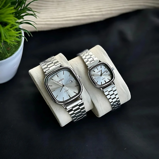 Casio Gri Vintage Saat Seti Kar Beyazı