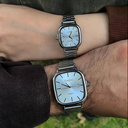 Casio Gri Vintage Saat Seti Kar Beyazı