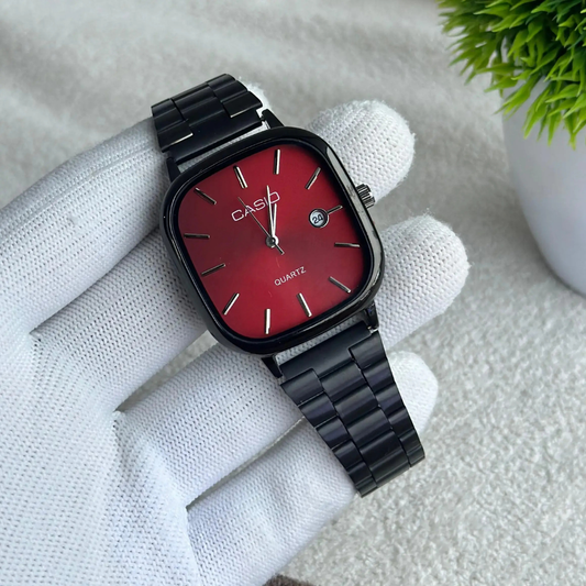 Casio Siyah Vintage Saat Vişne Kırmızısı