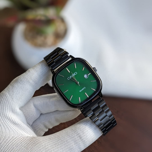 Casio Siyah Vintage Saat Çam Yeşili